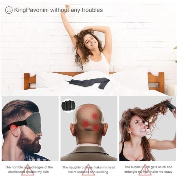 Sleep Mask for Women Men with Cooling/Heated Gel Pad for Dry Puffy Eyes - Picture 5 of 7